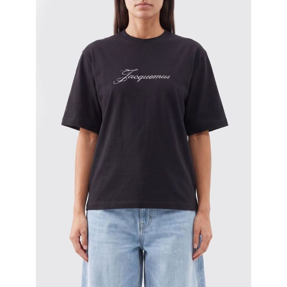 Jacquemus Cotton T-Shirt With Contrasting Logo And Dropped Shoulders